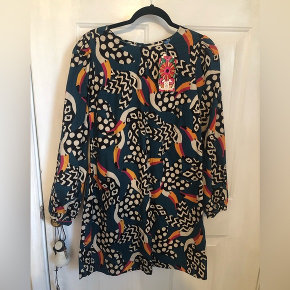 FARM RIO Toucan Bird Dress size medium - Picture 1 of 5